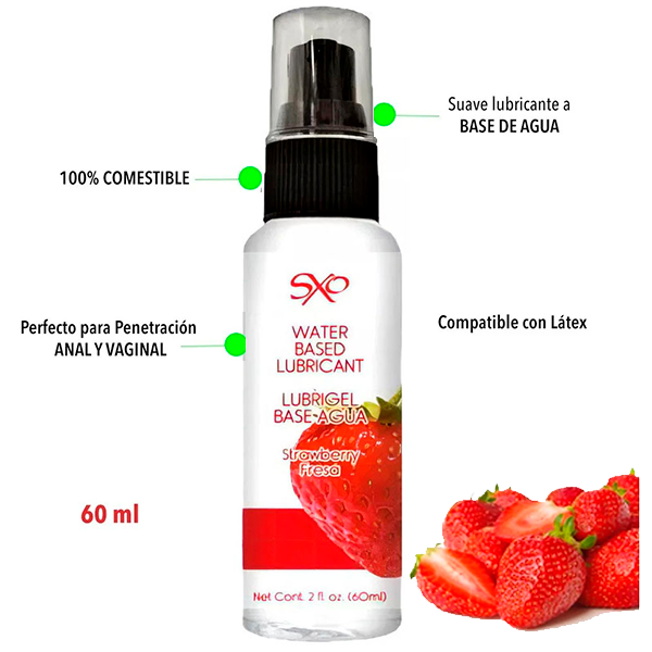 Lubricante Sxo Comestible Sabor Fresa 60 Ml