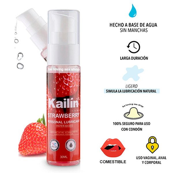 Lubricante Base Agua Sabor Fresa 30 Ml