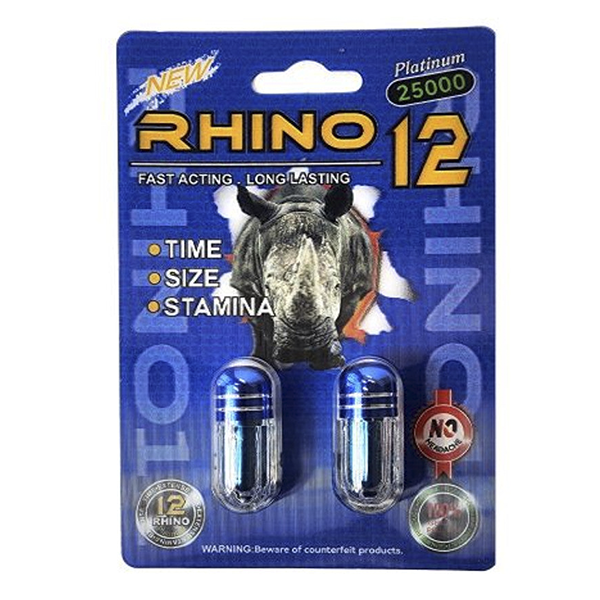 2 Pastillas Vigorizante Masculino Rhino