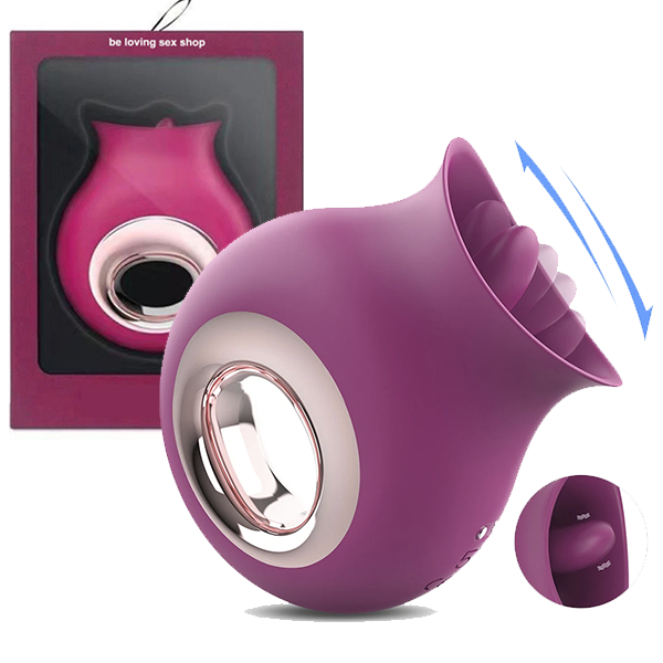 Vibrador oral consolador G-spot con lengua 2 en 1 rojo