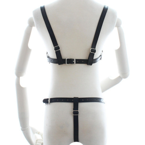 Conjunto de Arnés de Cuerpo de Cuero BDSM