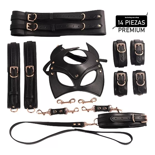 Kit Bdsm Bondage de 7 Piezas Premium Negro