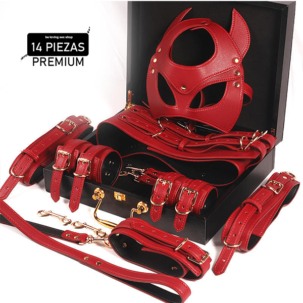 Kit Bdsm Bondage de 7 Piezas Premium Rojo