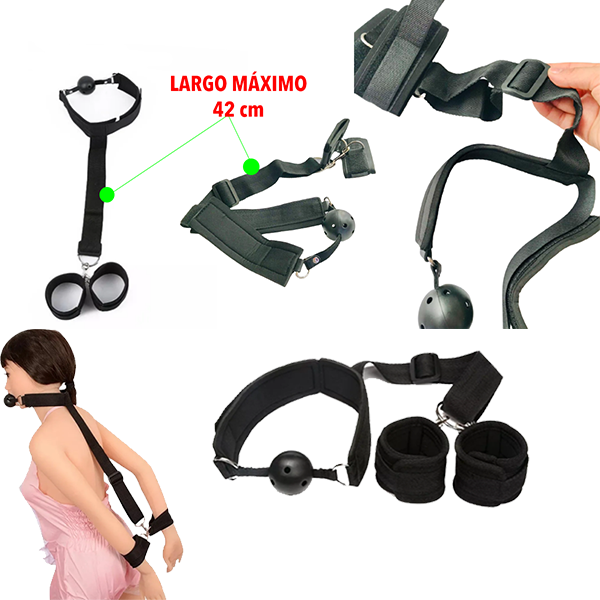 Kit Amarre Bondage Esposas + Mordaza